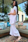 Sandbar Linen Blend Drape Front Cap Sleeve Gilet Rosewater